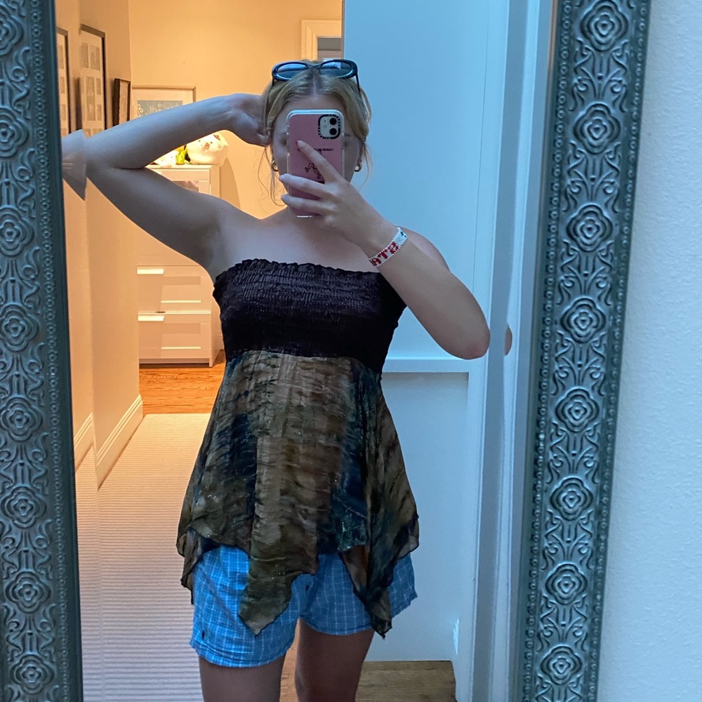flowy tube top from a thrift store in mexico in size small!!
